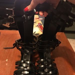 Black gladiator sandals